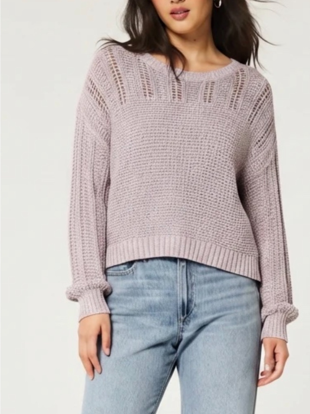 American Eagle Women's Rose Pink Purple Knit Sweater